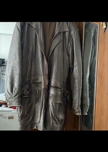 Kahverengi Deri erkek Ceket - Görsel 3