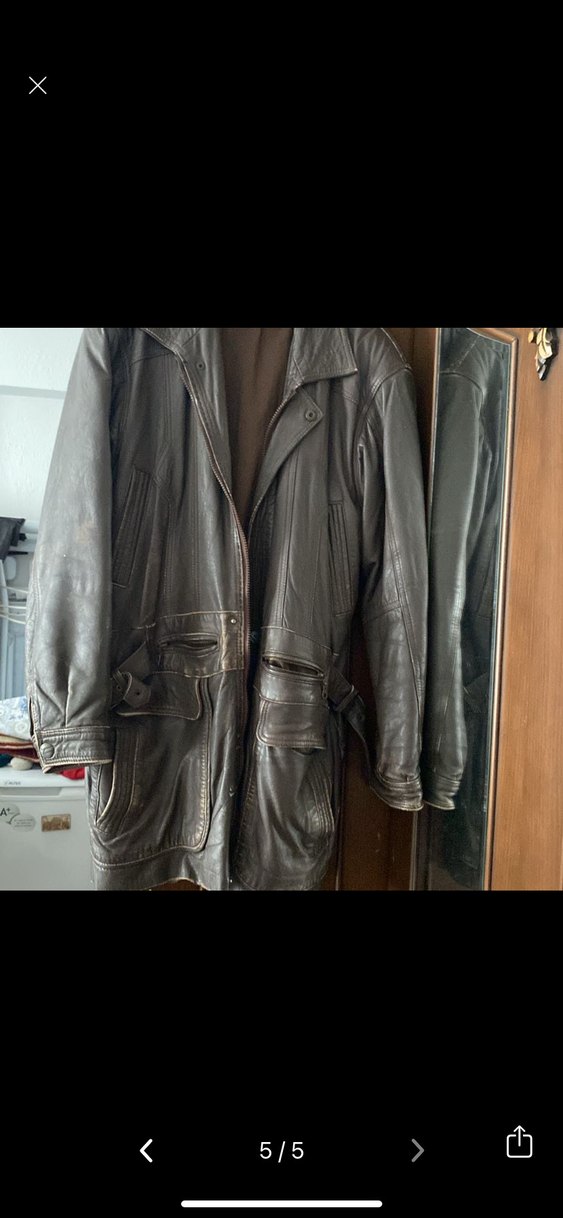 Kahverengi Deri erkek Ceket - Görsel 3