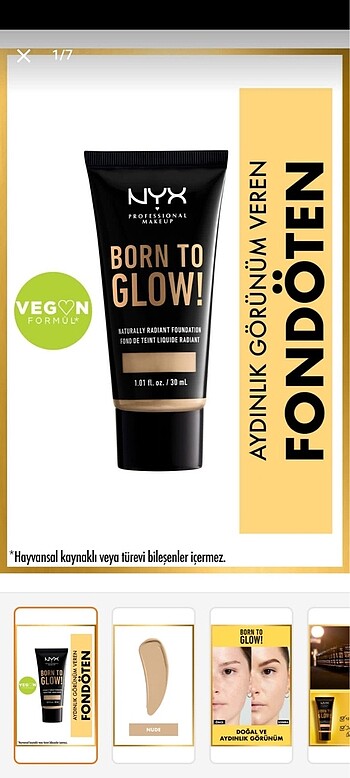 NYX born to glow nude