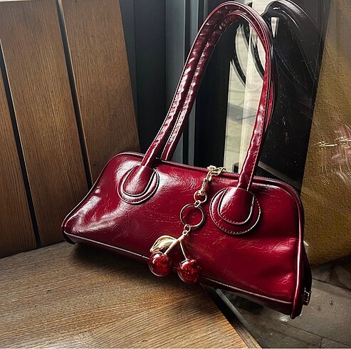 Zara Bordo çanta Baget