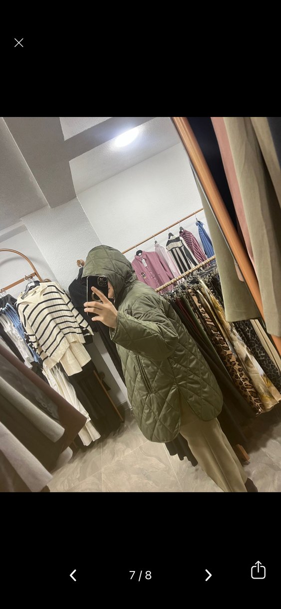 Kapitone Kapüşonlu Kadın Mont - Görsel 2