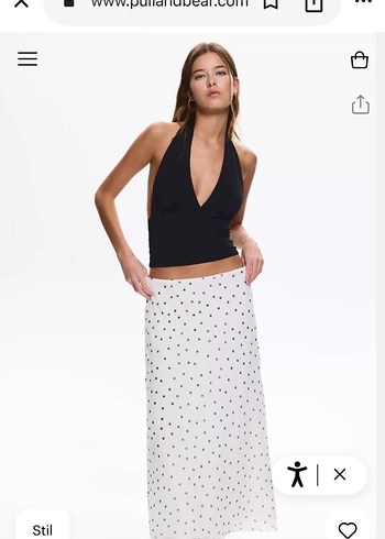 Sırt Dekolteli Siyah Halter Crop Top - Görsel 2