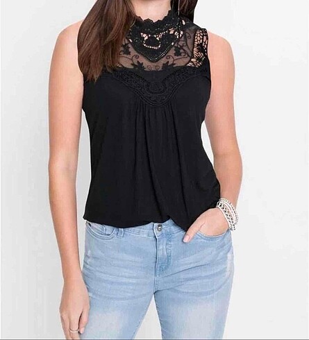 Bonprix Dantelli siyah bulüz