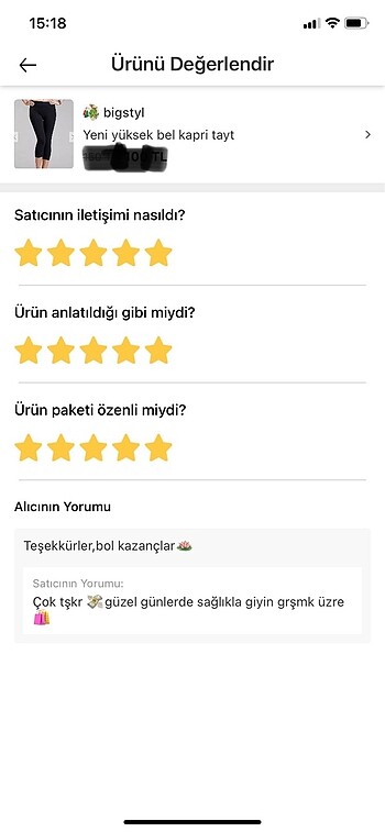 44 Beden siyah Renk Pamuklu esnek kapri tayt