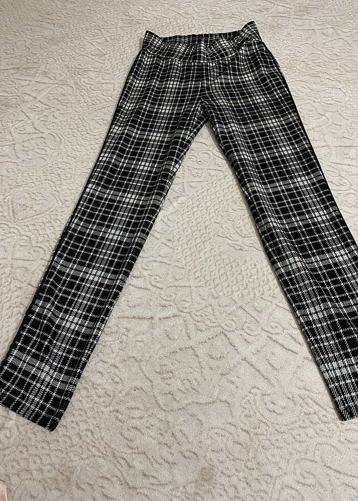 Kışlık ekose tayt pantolon 36 beden - Görsel 2