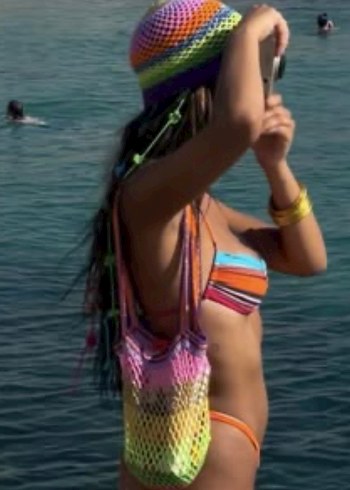 Beden çeşitli Renk Renkli Örgü Bohem Kadın bere ve file çanta