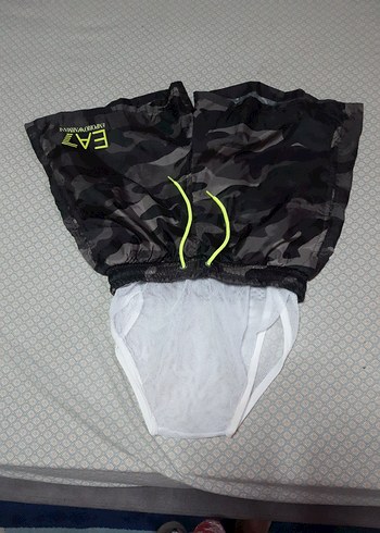 Gri Kamuflaj Desenli bayan Mini Şort - Görsel 3