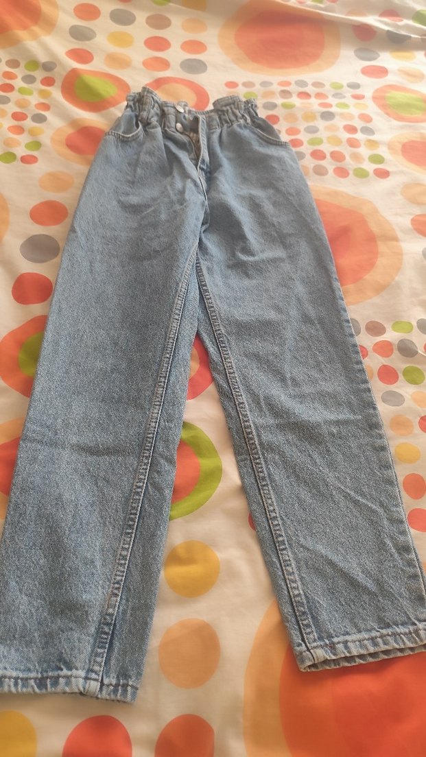 Beli Kemerli Gri Salaş Midi Kot Pantolon - Görsel 2