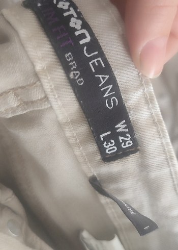 Bej Keten Midi Kadın Pantolon - Görsel 2