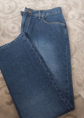 Düğmeli Mavi Kadın Kot Pantolon - Görsel 2