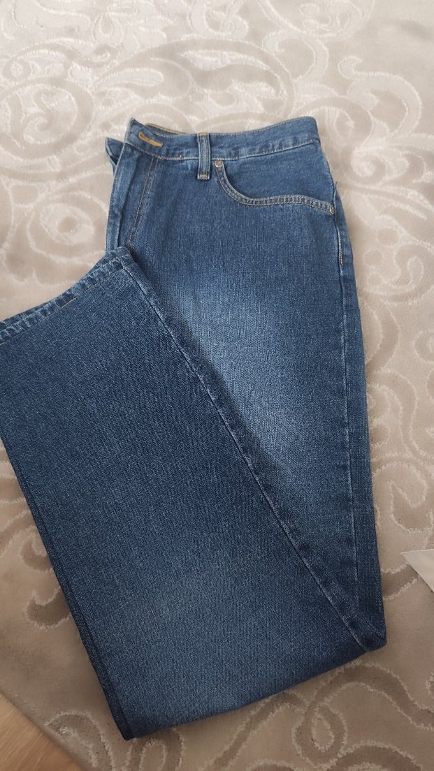 Düğmeli Mavi Kadın Kot Pantolon - Görsel 2