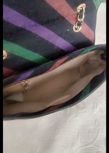 Renkli Çizgili Kadın Omuz Çantası - Görsel 2