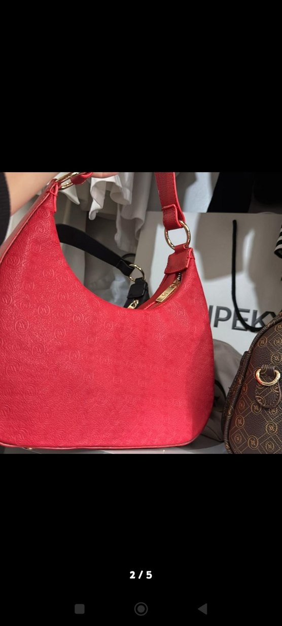 Koyu Kırmızı Deri Kadın Çanta - Görsel 2