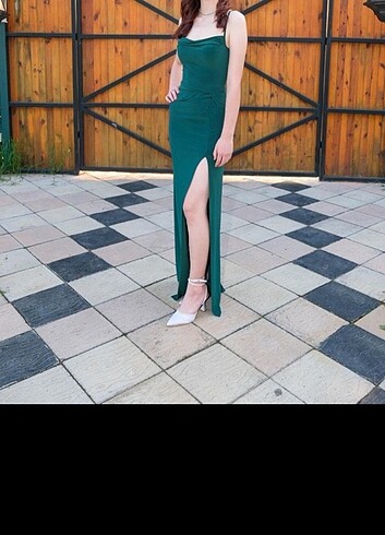 Whenever Company Uzun Yırtmaçlı Elbise - Görsel 6