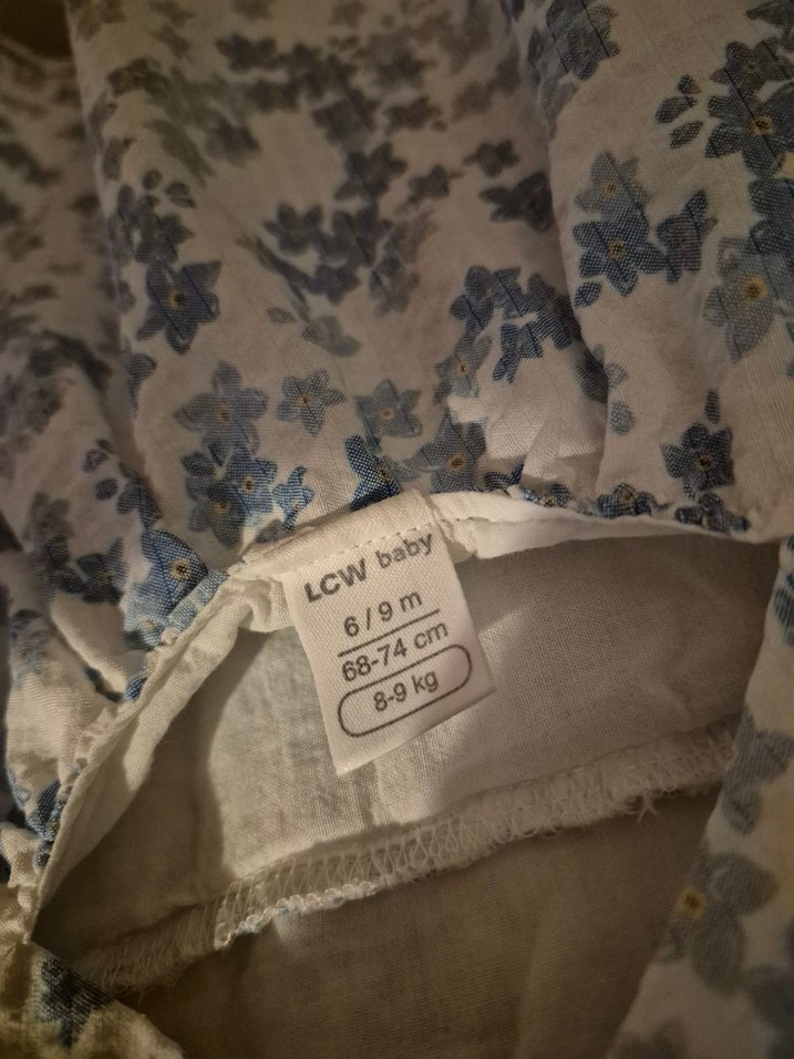 Mavi Çiçekli Kız Çocuk Elbise - Görsel 3