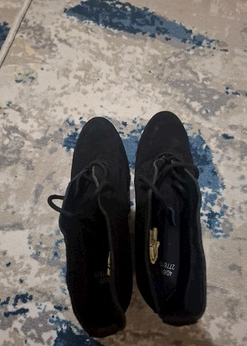 Siyah Süet Dolgu Topuklu Kadın Bot 40 Numara - Görsel 4