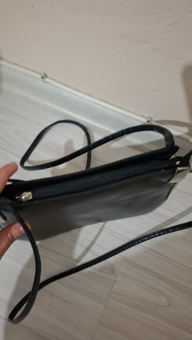 Siyah Deri Minimalist Kadın Çanta - Görsel 2