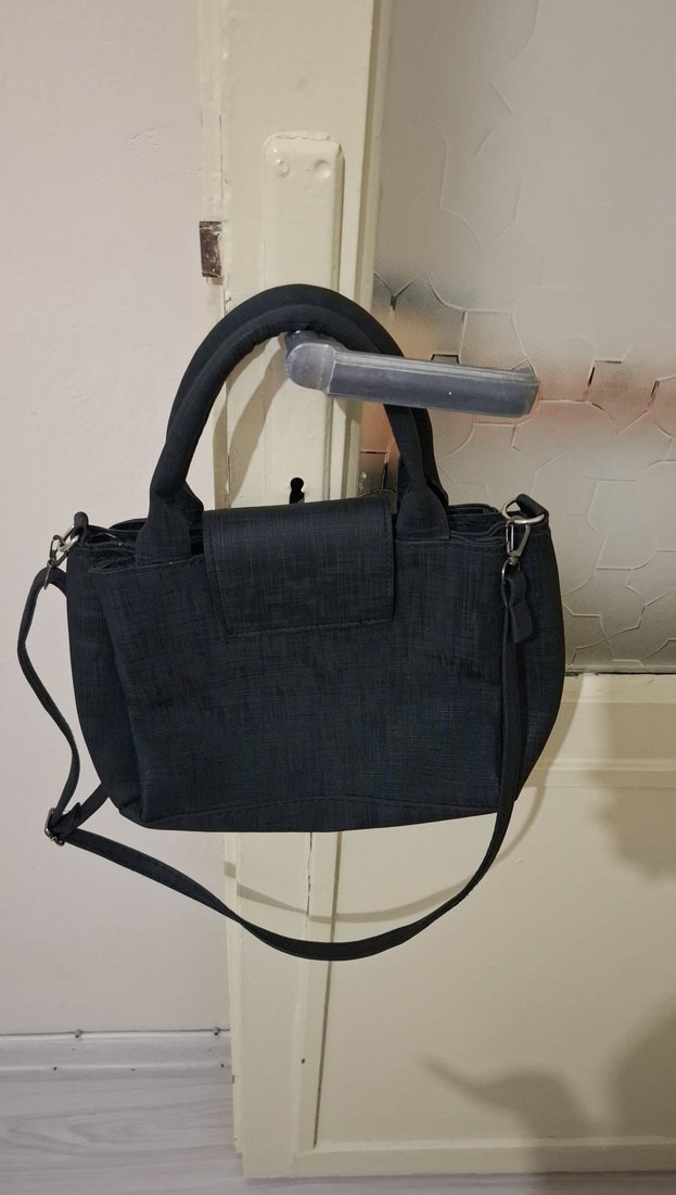 Tokalı Siyah Kadın El Çantası - Görsel 2