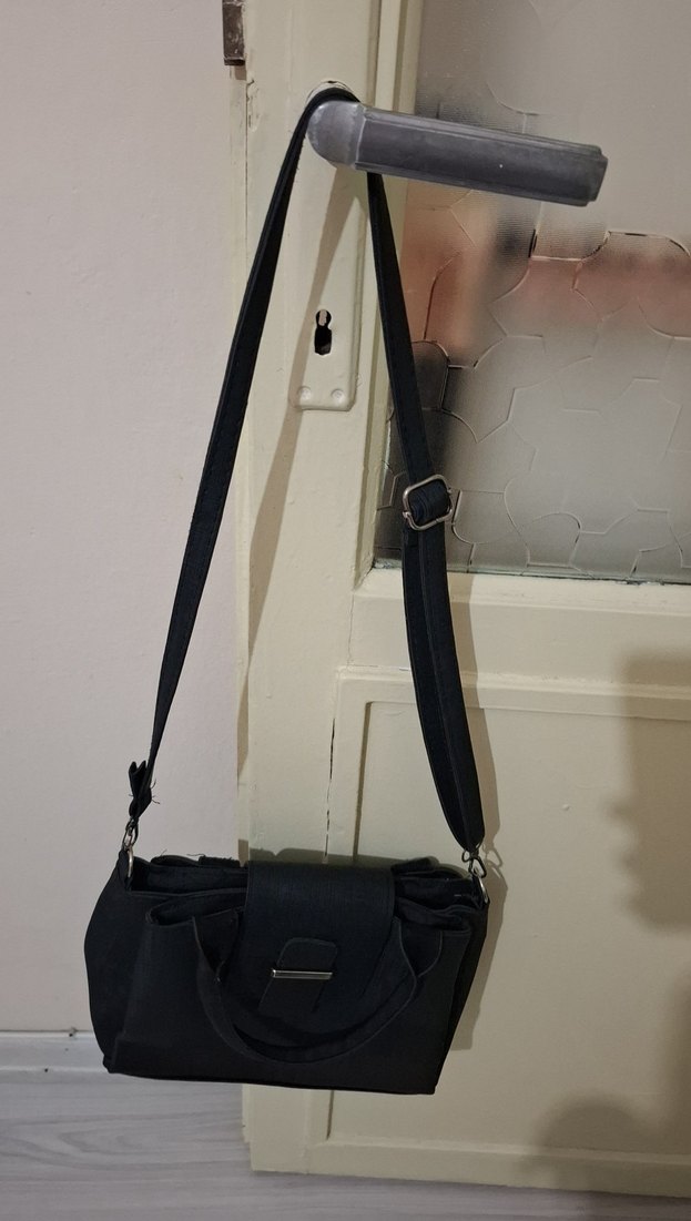 Tokalı Siyah Kadın El Çantası - Görsel 5