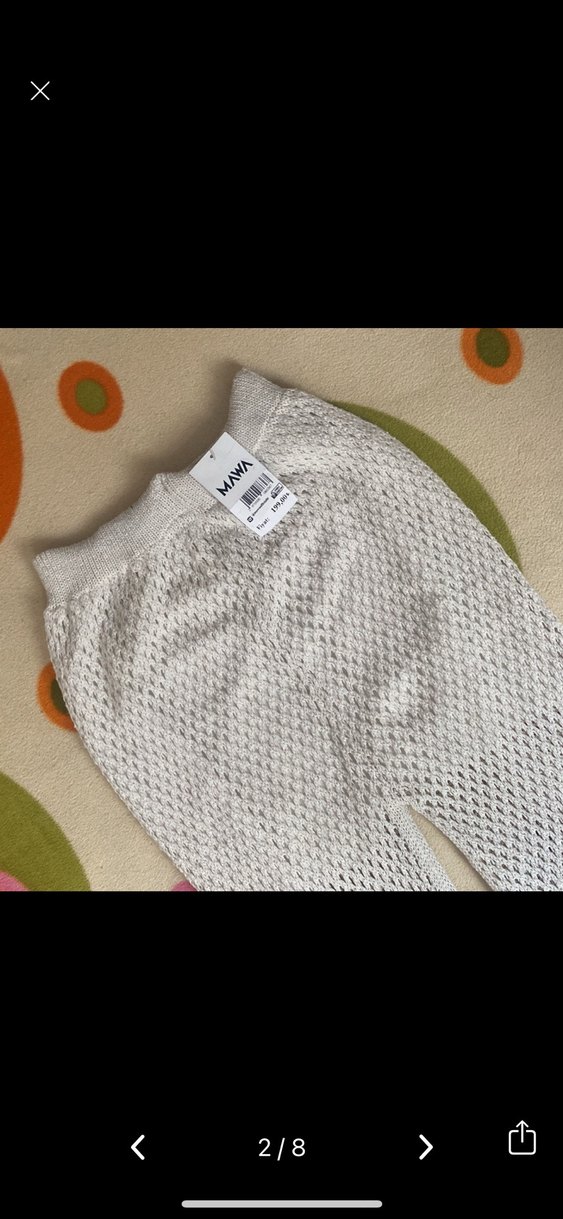 Bej Örgü Kadın Pantolon Midi Boy - Görsel 2