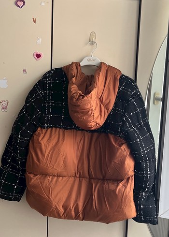 Kahverengi Ekoseli Kemerli Kısa Kadın Ceket - Görsel 5