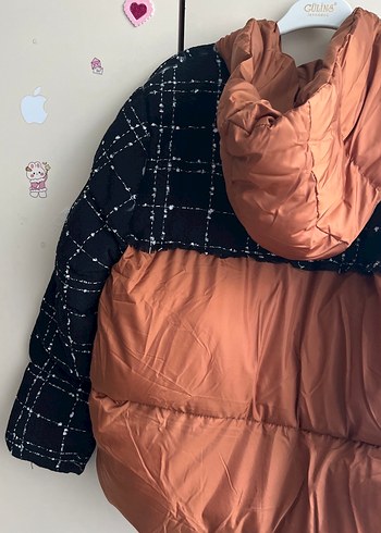 Kahverengi Ekoseli Kemerli Kısa Kadın Ceket - Görsel 7