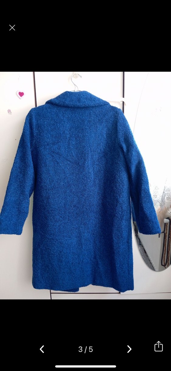 Lacivert Uzun Kadın Kaban - Görsel 2