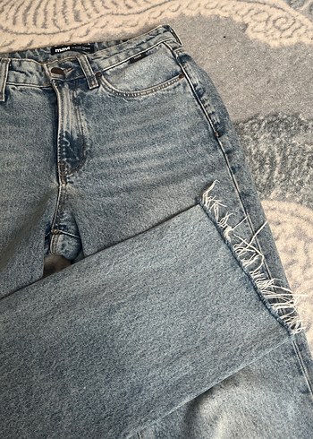 Gri Batik Desenli Kadın Kot Pantolon - Görsel 8