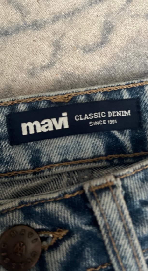 Gri Batik Desenli Kadın Kot Pantolon - Görsel 4