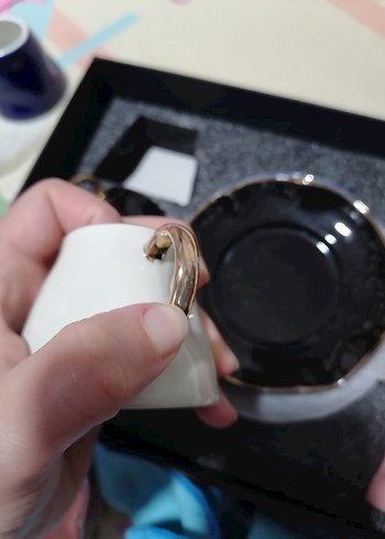 Koyu Turkuaz Mini Seramik Fincan - Görsel 3