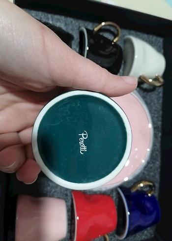 Koyu Turkuaz Mini Seramik Fincan - Görsel 5