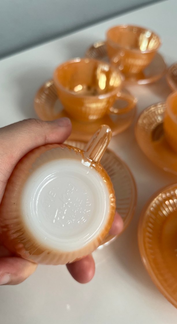 Parlak Bej Cam Fincan ve Tabağı Seti - Görsel 5