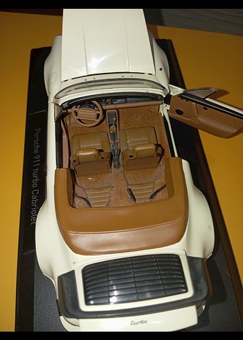 Beyaz Porsche 911 Turbo Cabriolet Oyuncak Araba - Görsel 3