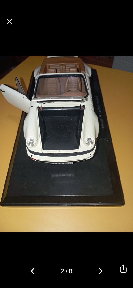 Beyaz Porsche 911 Turbo Cabriolet Oyuncak Araba - Görsel 2