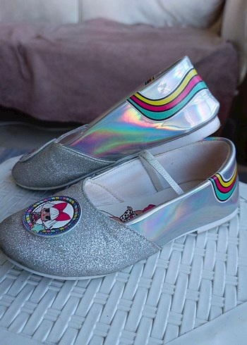 Kız Çocuk Gümüş Babet Ayakkabı - Görsel 3