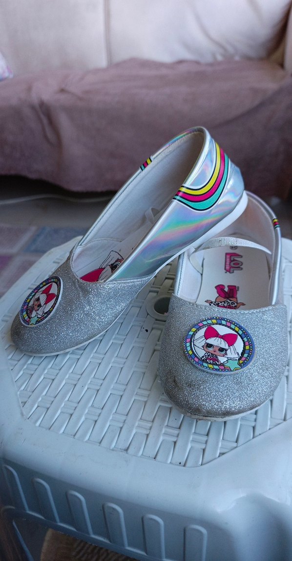 Kız Çocuk Gümüş Babet Ayakkabı - Görsel 5