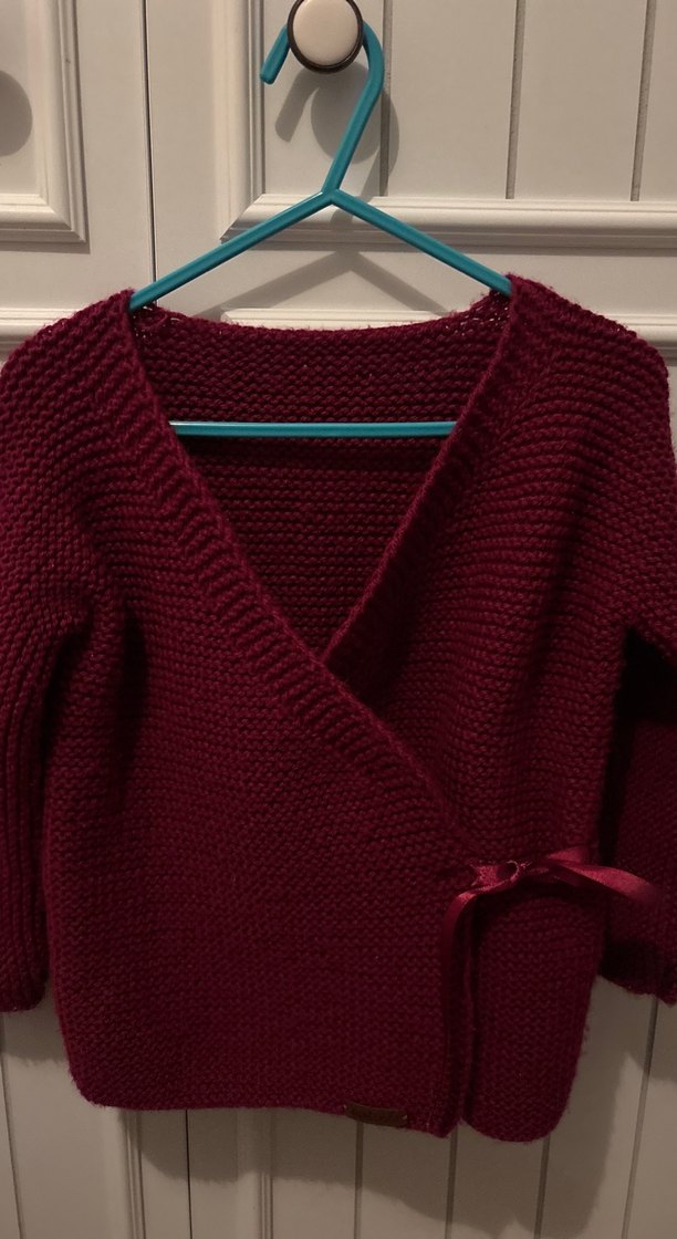 Bordo Triko kız çocuk hırka şapka patik takım - Görsel 2