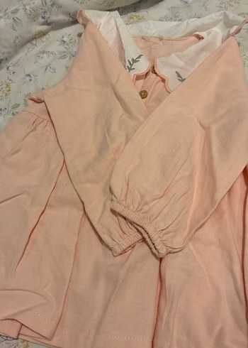 Nakışlı Yakalı Pembe Kız Elbisesi - Görsel 2