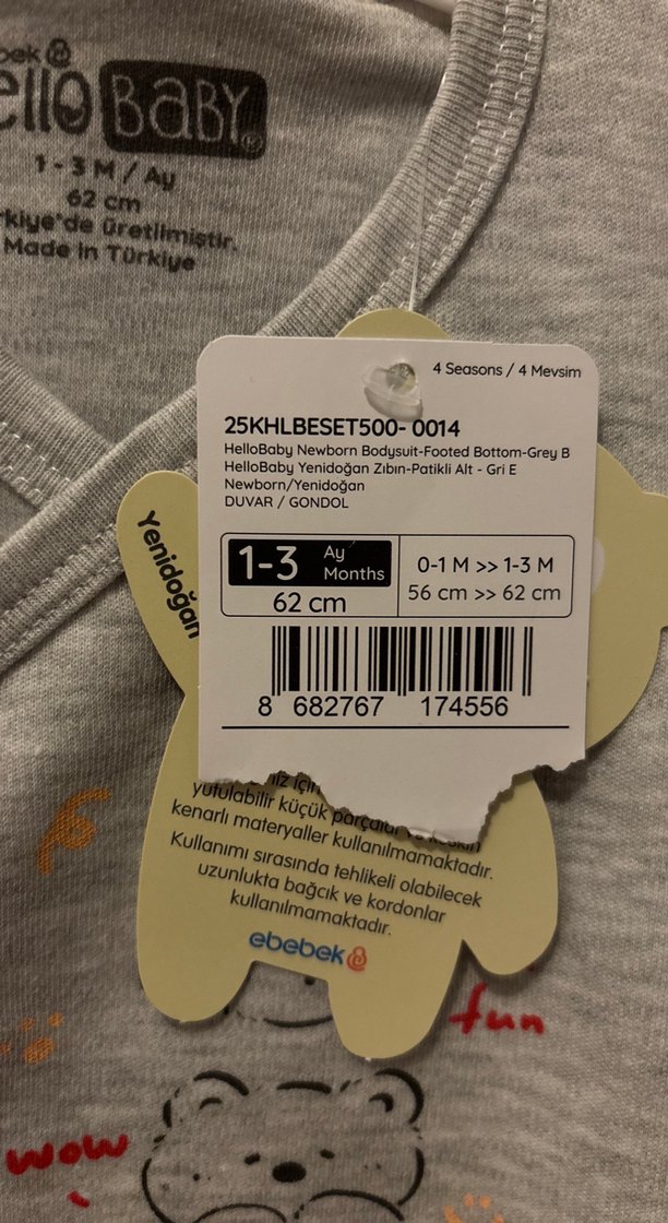 Gri Uzun Kollu Bebek hastane çıkışı - Görsel 2