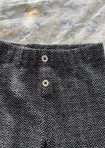 Düğmeli Gri Simli Kız Tayt - Görsel 2