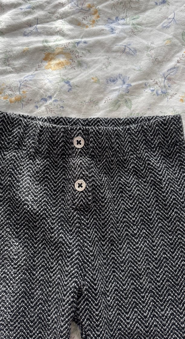 Düğmeli Gri Simli Kız Tayt - Görsel 2