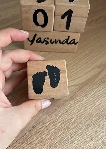 Ahşap Doğum Günü Blokları Beyaz - Görsel 3