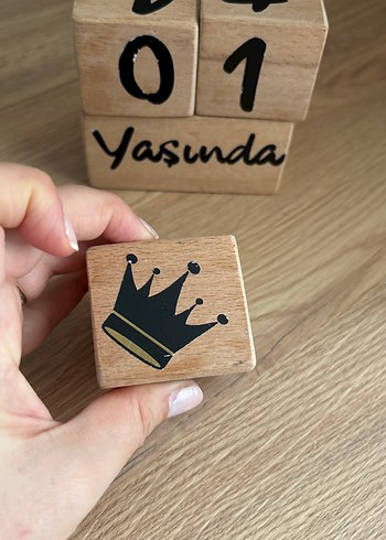 Ahşap Doğum Günü Blokları Beyaz - Görsel 4