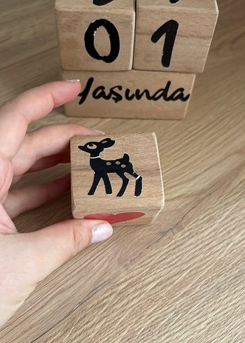 Ahşap Doğum Günü Blokları Beyaz - Görsel 2