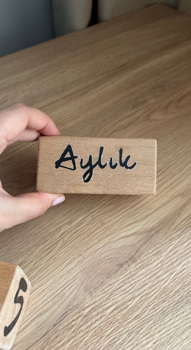 Ahşap Doğum Günü Blokları Beyaz - Görsel 5