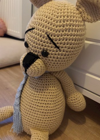 Bej Örgü Peluş Oyuncak Ayı