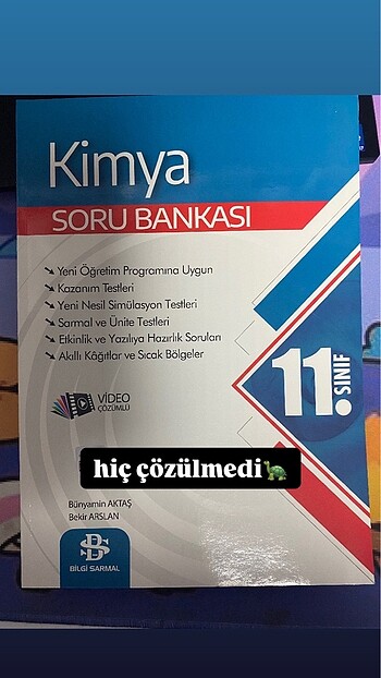 bilgi sarmal 11. sınıf ayt kimya