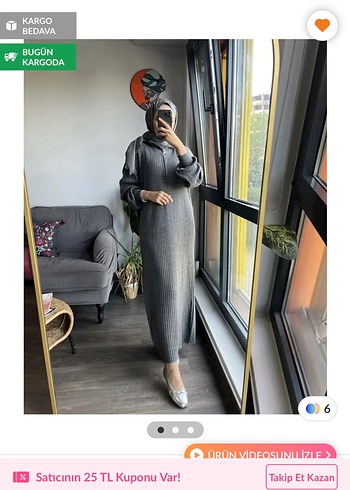 universal Beden gri Renk Oversize bol kesim fermuar yakalı fitilli triko elbise