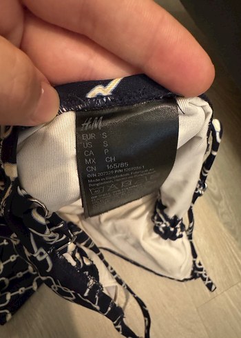 H&M Zincir Detaylı Lacivert Kadın Mayo