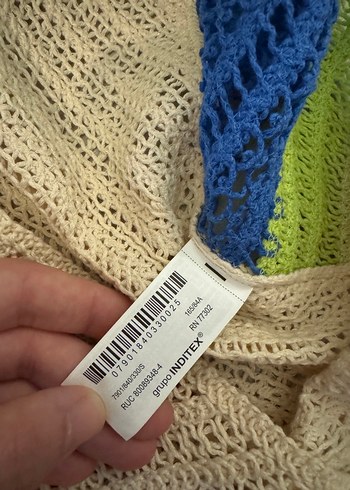 Zara Bohem Çok Renkli Örgü Kolsuz Elbise